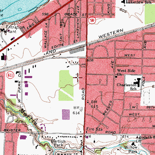 Topographic Map of Apostles Doctrine Church, OH
