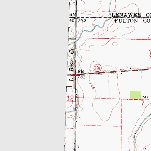 Topographic Map of Townline (historical), OH