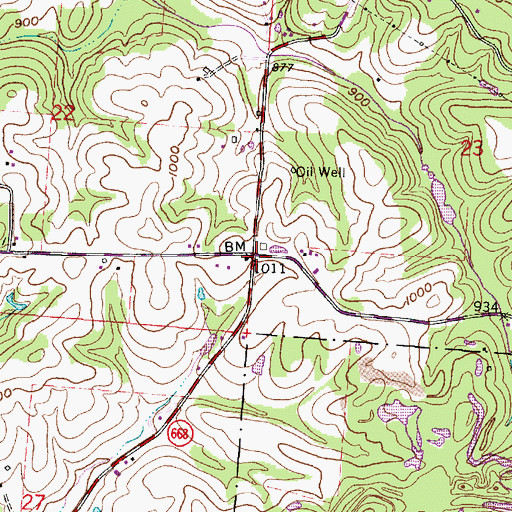 Topographic Map of Asbury (historical), OH