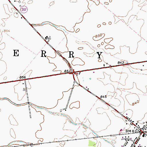 Topographic Map of Kozy Corners, OH