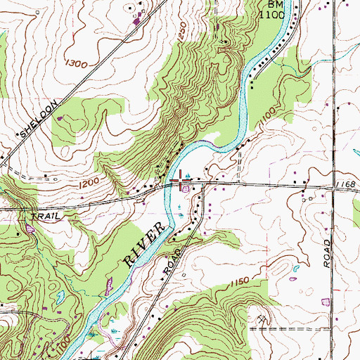 Topographic Map of Mud Mills (historical), OH