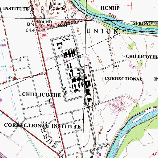 Topographic Map of Camp Sherman (historical), OH