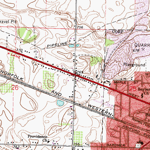 Topographic Map of Mount Pleasant, OH