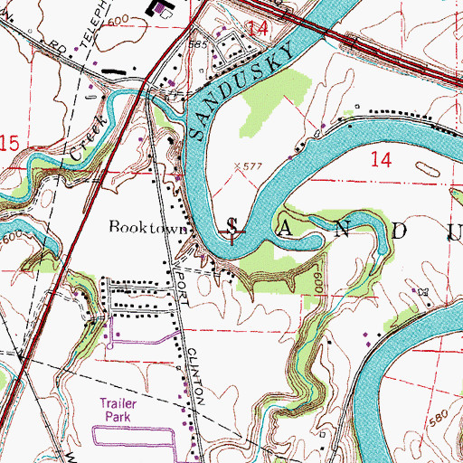 Topographic Map of Negro Point, OH