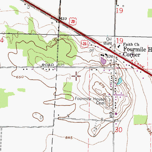 Topographic Map of Ruhl Ridge, OH