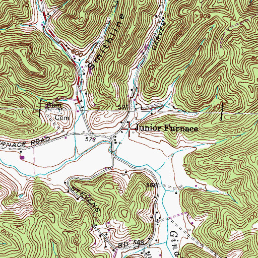 Topographic Map of Bowman Hollow, OH
