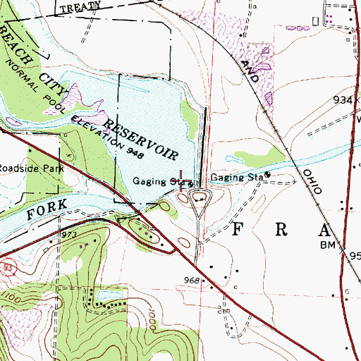 Topographic Map of Deardoffs Mills (historical), OH