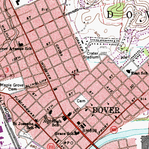 Topographic Map of Foursquare Gospel Church, OH