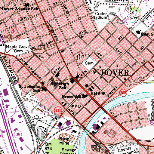 Topographic Map of Saint Johns United Church of Christ, OH