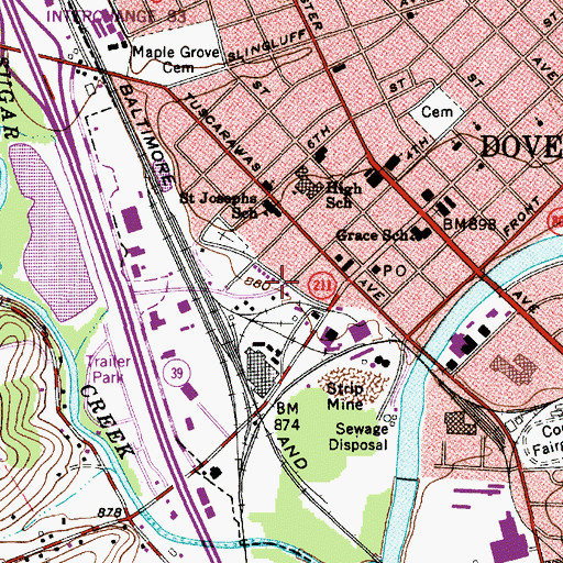 Topographic Map of Zion African Methodist Episcopal Church, OH