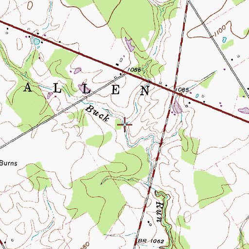Topographic Map of Bear Swamp Run, OH