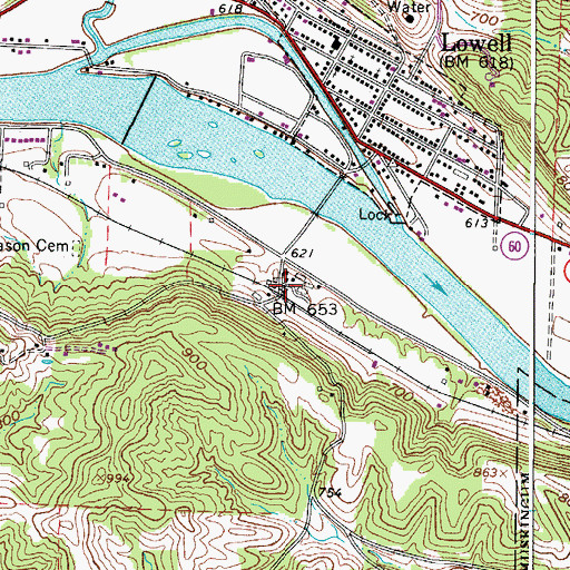 Topographic Map of Lowell Station (historical), OH