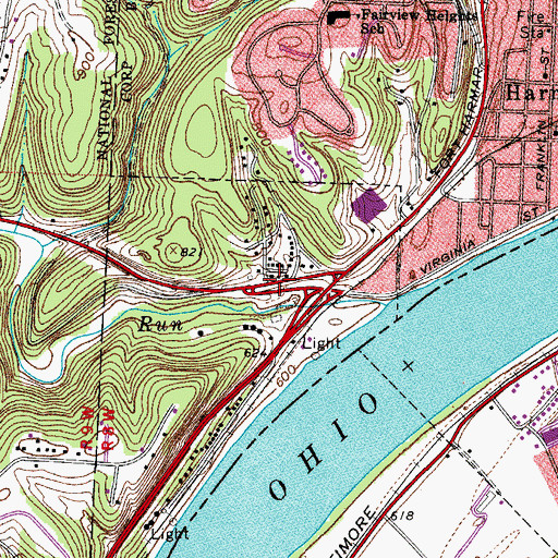 Topographic Map of Springdale, OH