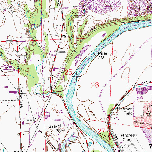 Topographic Map of Boone Island (historical), OH