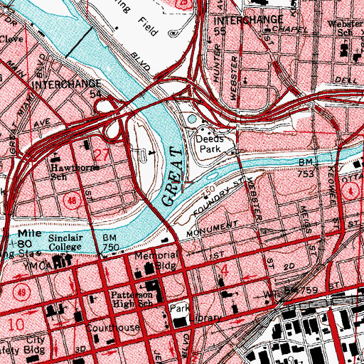 Topographic Map of Buck Island (historical), OH