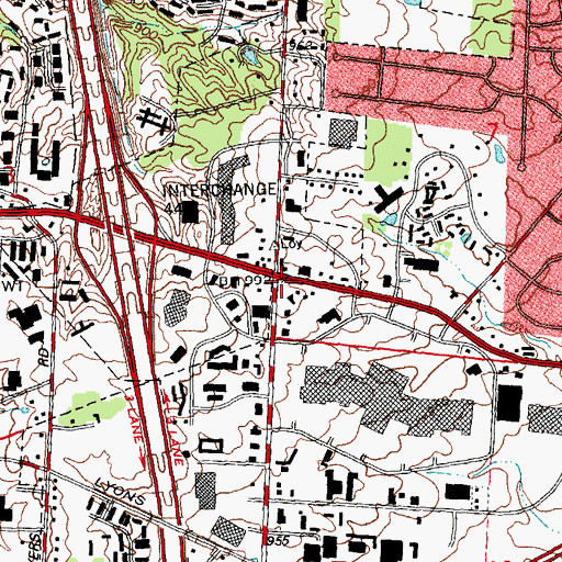 Topographic Map of Shanersville, OH