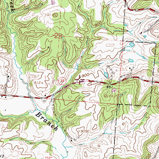 Topographic Map of Halls Valley (historical), OH