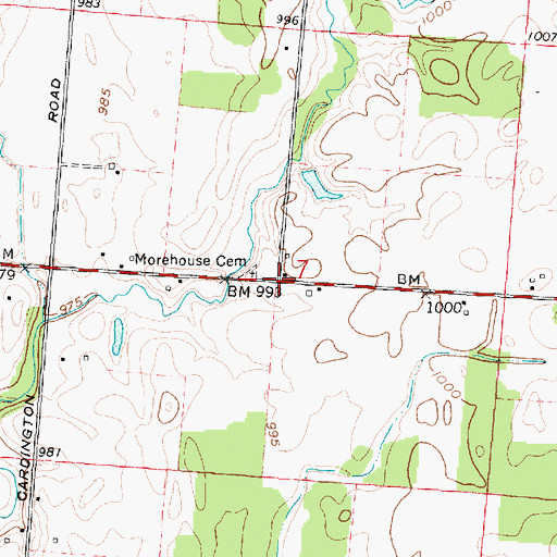 Topographic Map of Morehouse (historical), OH