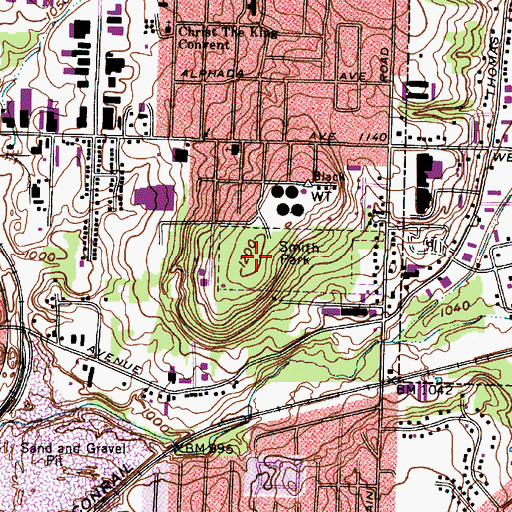 Topographic Map of Coal Hill, OH