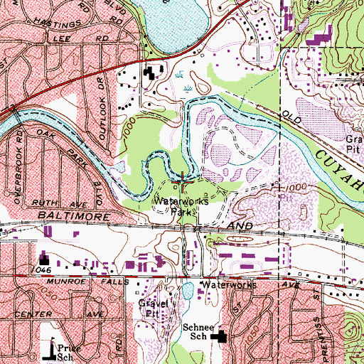 Topographic Map of Kelsey Brook, OH