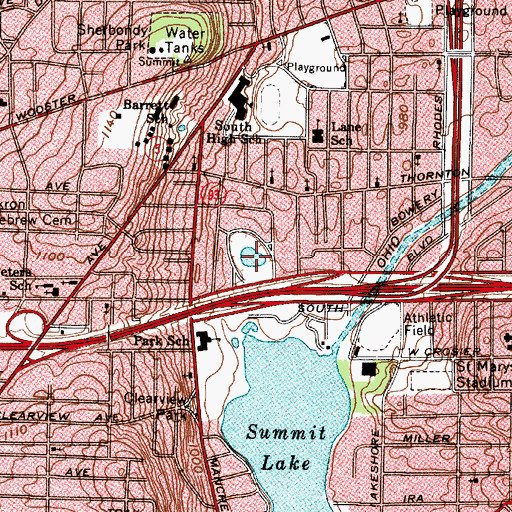 Topographic Map of Mannings Pond, OH