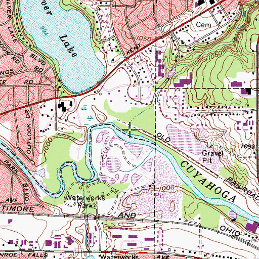 Topographic Map of Walnut Creek, OH
