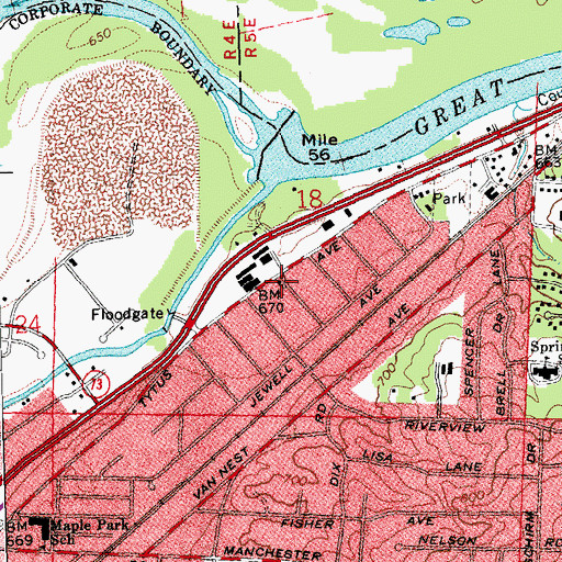 Topographic Map of Tytus Avenue First Church of God, OH