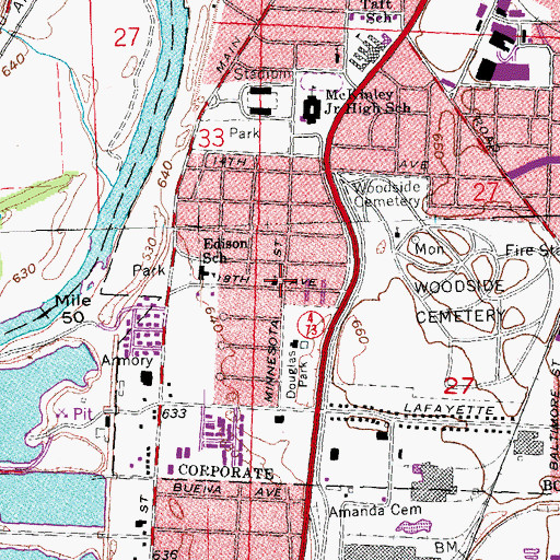 Topographic Map of United Baptist Church, OH