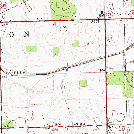 Topographic Map of Brocks Run, OH