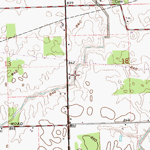 Topographic Map of Wenskes Ditch, OH