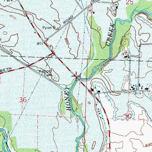 Topographic Map of Babbtown (historical), OH