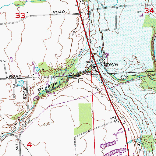 Topographic Map of County Line (historical), OH