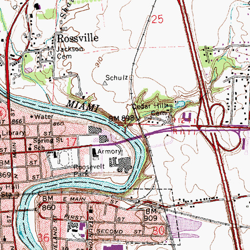 Topographic Map of Sheeny Hollow, OH