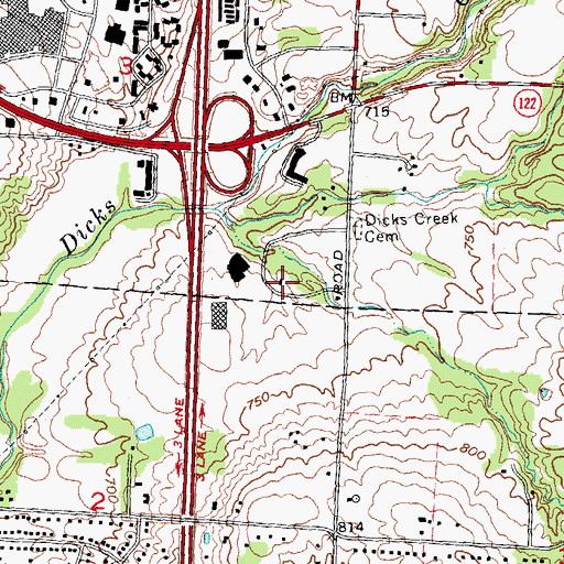 Topographic Map of Grace Baptist Church, OH