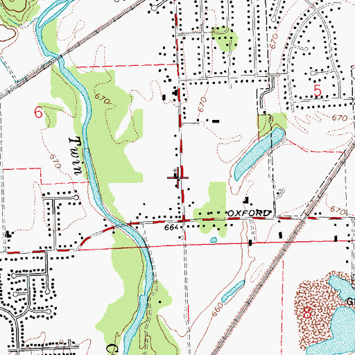 Topographic Map of Riverview Baptist Church, OH