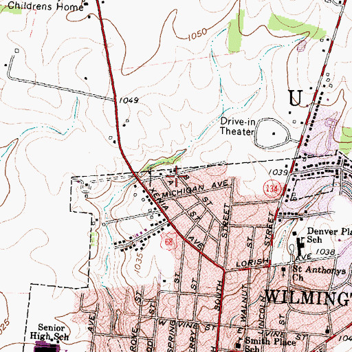Topographic Map of Church of Christ, OH