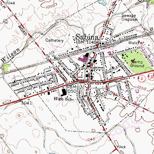 Topographic Map of Church of Christ, OH