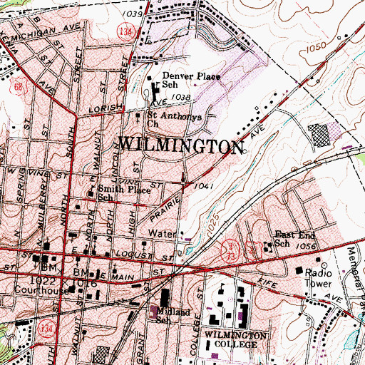 Topographic Map of Faith Lutheran Church, OH