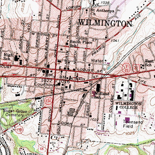 Topographic Map of Quinn African Methodist Episcopal Church, OH