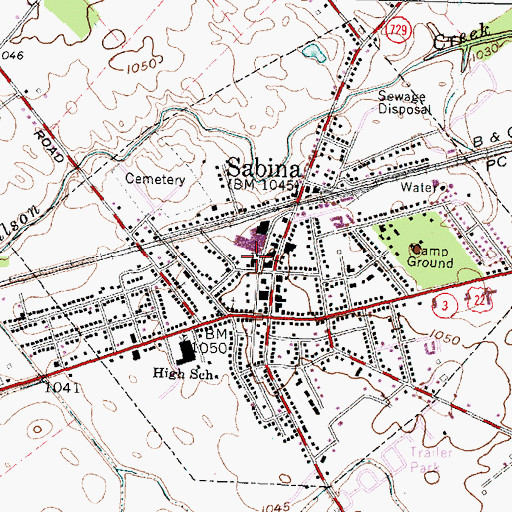 Topographic Map of Sabina United Methodist Church, OH