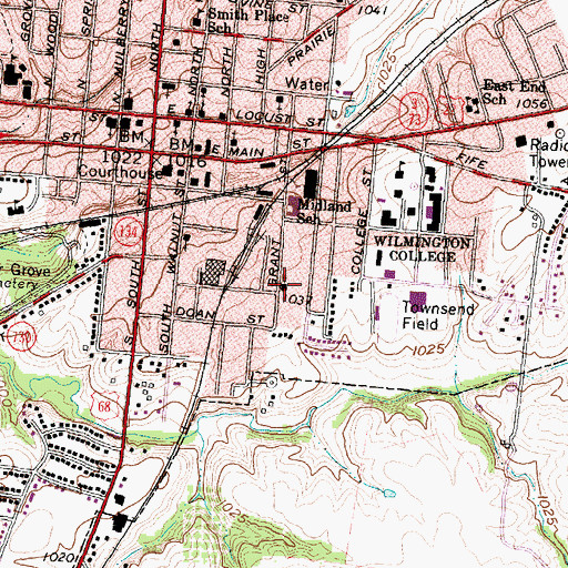 Topographic Map of Second Baptist Tabernacle, OH