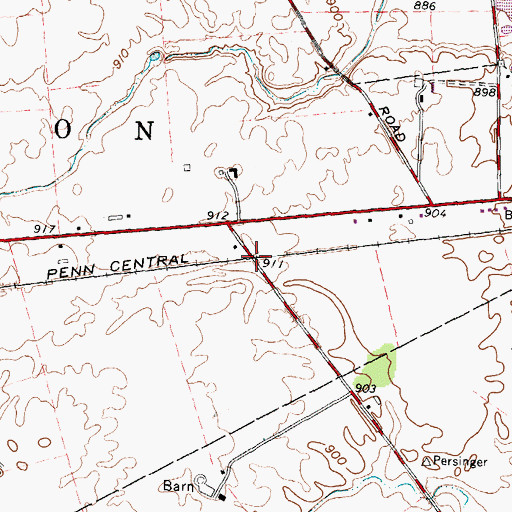 Topographic Map of Kingfred (historical), OH