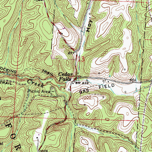 Topographic Map of Cedar Falls (historical), OH