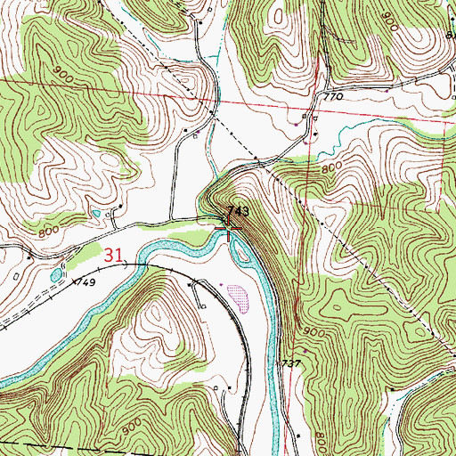Topographic Map of Helber Run, OH