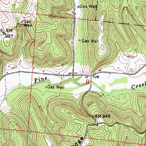 Topographic Map of Pursell (historical), OH