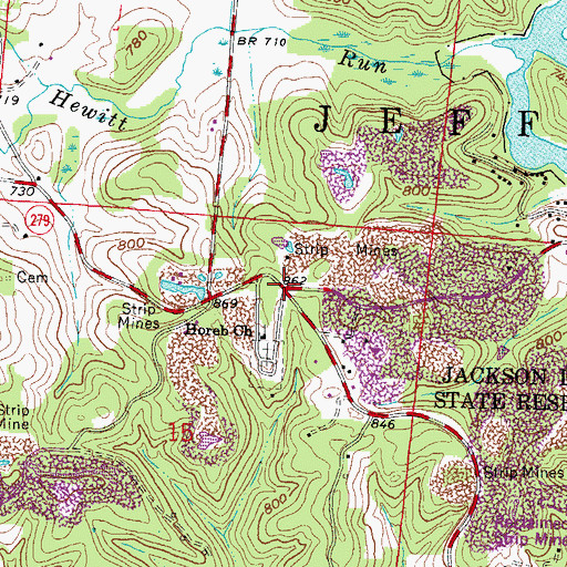 Topographic Map of Horeb, OH