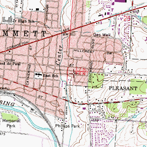 Topographic Map of Fleaville (historical), OH
