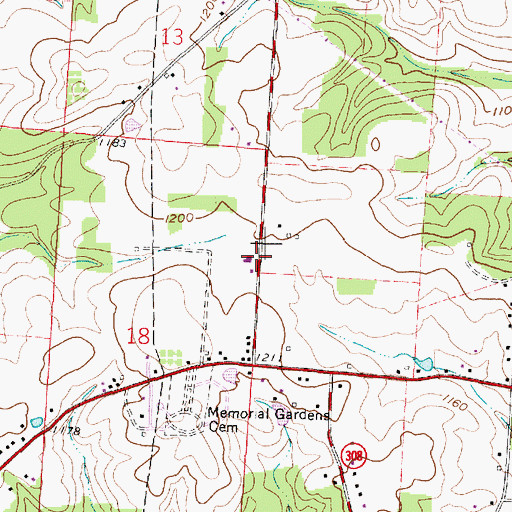 Topographic Map of Pea Vine Flat, OH