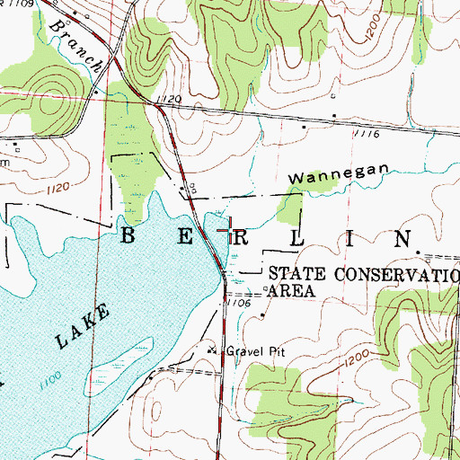 Topographic Map of Prairie Run, OH