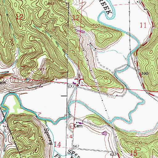Topographic Map of Malloy Hollow, OH